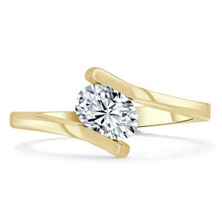 Bague de fiançailles en moissanite à taille ovale et solitaire de 0,75 ct