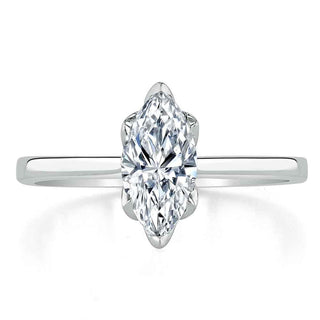 1.0 CT Marquise Shaped Moissanite Solitaire Engagement Ring