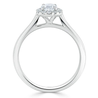 Bague de fiançailles en moissanite à halo ovale de 0,75 ct