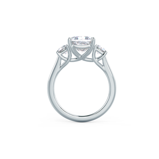 Bague de fiançailles en diamants à trois pierres en moissanite avec coussin allongé de 2,50 ct