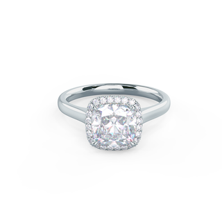 2.0CT Cushion Cut Moissanite Halo Diamond Engagement Ring - ELITE CARAT