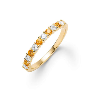 Bague de fiançailles avec diamant citrine rond de 0,90 ct et pierre de naissance de novembre