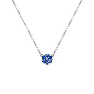 0.25CT Round Sapphire Diamond September Birthstone Necklace