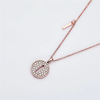 Collier avec diamants et moissanite en forme de lettre « I » pour femme