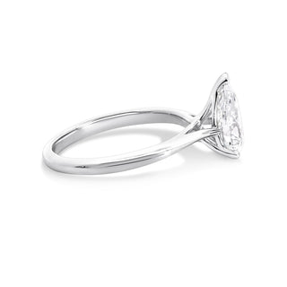 1.54-3.50 CT Pear CVD Diamond Solitaire Engagement Ring