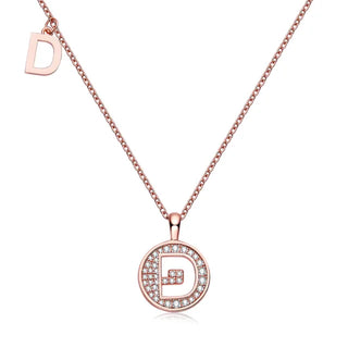 Collar de diamantes de moissanita con letra "D" para mujer