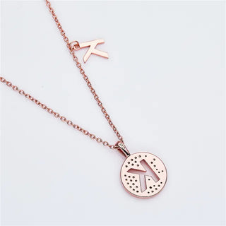 Collier avec diamants et moissanite en forme de lettre « K » pour femme