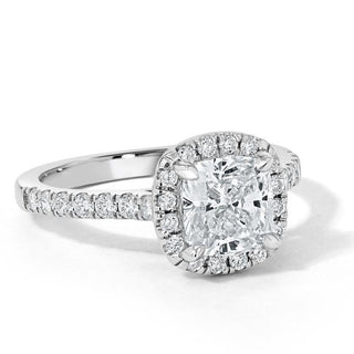 1.50 CT Cushion Shaped Moissanite Halo Engagement Ring