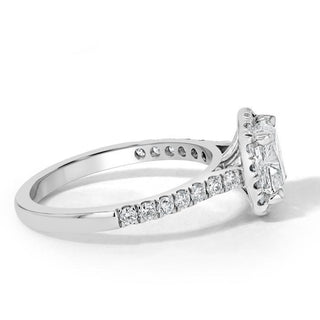 1.50 CT Cushion Shaped Moissanite Halo Engagement Ring