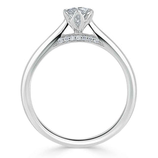 1.0 CT Marquise Shaped Moissanite Solitaire Engagement Ring