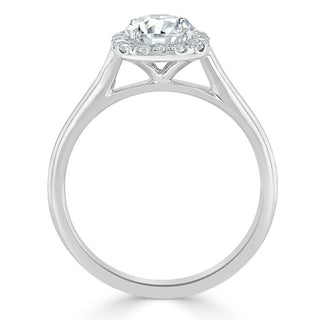 0.75 Carats Round Shape Halo Moissanite Diamond Engagement Ring