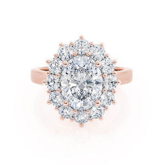 2.10 CT Oval Shaped Moissanite Halo Style Engagement Ring