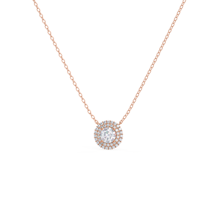 Round Brilliant Cut Halo Setting Moissanite Diamond Necklace