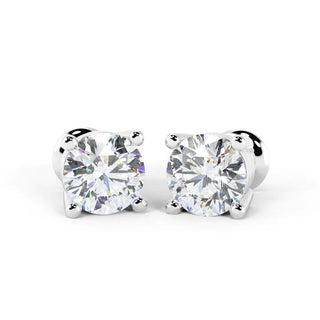 2.0CT Round Cut Moissanite Diamond Stud Earrings in White Gold