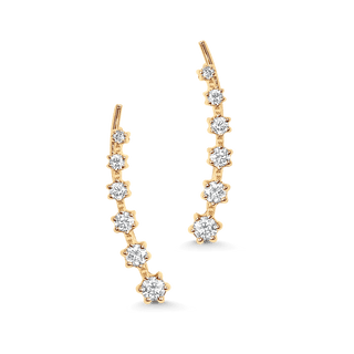 0.28 TCW Round Moissanite Diamond Ear Crawler Earrings