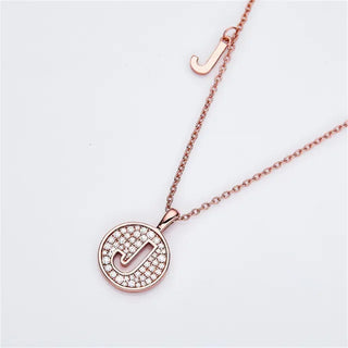 Collier avec diamants et moissanite en forme de lettre « J » pour femme