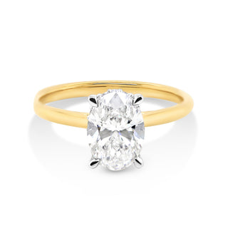 1.74 -3.50 CT Oval CVD Diamond Hidden Halo Engagement Ring