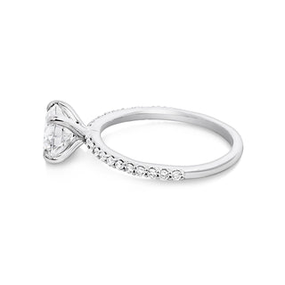 Bague de fiançailles pavée de diamants ronds CVD de 1,50 à 3,50 ct