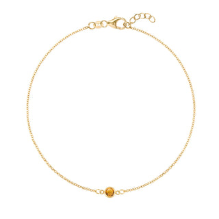 Bracelet pour elle avec pierre de naissance de novembre et diamants en citrine ronde de 0,25 ct