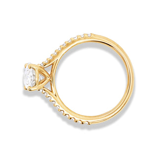 Bague de fiançailles pavée de diamants ovales CVD de 1,62 à 3,50 ct