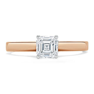 Anillo de compromiso de moissanita con solitario de talla Asscher de 1,0 quilates