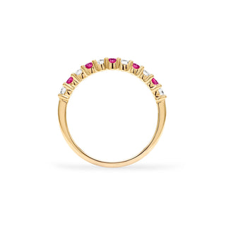 Bague avec pierre de naissance du mois de juillet et diamants en rubis rond de 0,40 ct