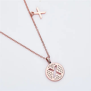 Collier avec diamants et moissanite en forme de lettre « X » pour elle