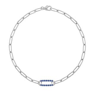 2.0CT Round Sapphire Diamond September Birthstone Bracelet