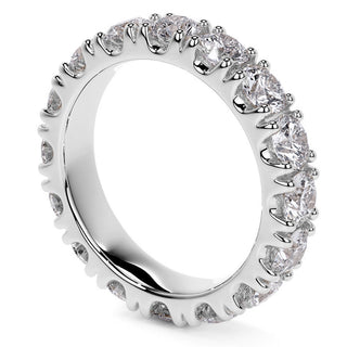 Round Cut Moissanite Diamond Split Prong Eternity Wedding Band