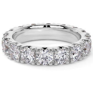 Round Cut Moissanite Diamond Split Prong Eternity Wedding Band