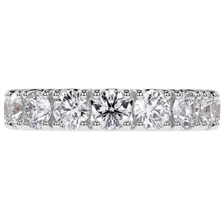 Round Cut Moissanite Diamond Split Prong Eternity Wedding Band