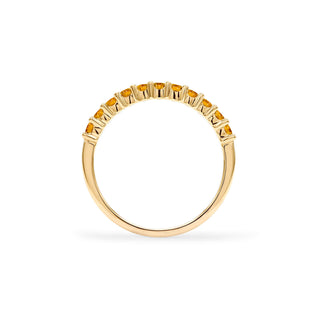 1.32CT Round Citrine Diamond November Birthstone Band