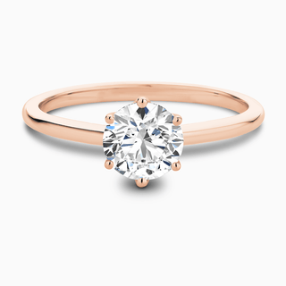 Bague de fiançailles solitaire en diamant à coupe ronde et moissanite pour femme 