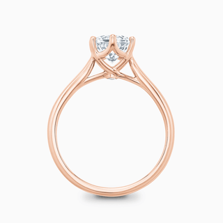 Bague de fiançailles solitaire en diamant à coupe ronde et moissanite pour femme 