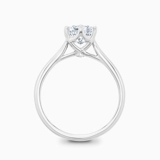 Bague de fiançailles solitaire en diamant à coupe ronde et moissanite pour femme 