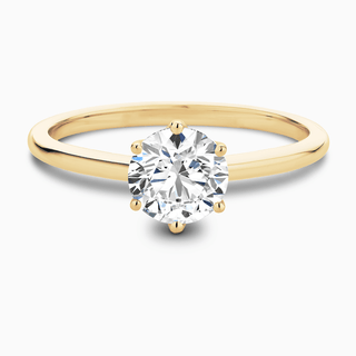 Bague de fiançailles solitaire en diamant à coupe ronde et moissanite pour femme 