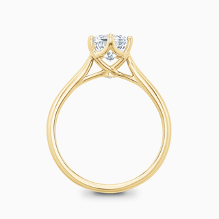 Bague de fiançailles solitaire en diamant à coupe ronde et moissanite pour femme 