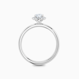 Bague de fiançailles avec halo de diamants en moissanite à taille ronde de 0,35 ct 