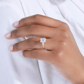 Bague de fiançailles halo en moissanite à taille ronde de 0,75 ct pour femme 