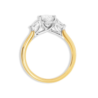 Bague de fiançailles à trois pierres avec diamants ovales CVD de 1,46 à 3,50 ct