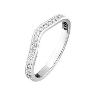 0.32 CT Round Shaped Moissanite Channel Setting Wedding Band