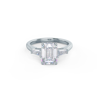 Bague de fiançailles en diamants à trois pierres en moissanite taille émeraude de 3,0 ct 