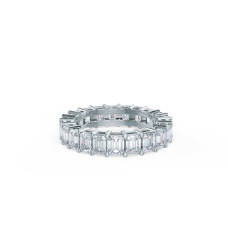 Emerald Cut Moissanite Diamond Full Eternity Wedding Band