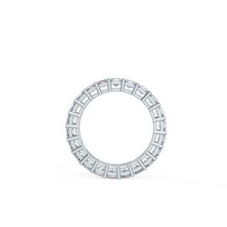 Alliance de mariage éternité complète en diamants et moissanite taille émeraude de 4,80 ct