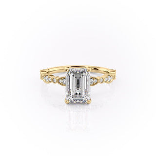 Bague de fiançailles solitaire en moissanite en forme d'émeraude de 1,91 ct