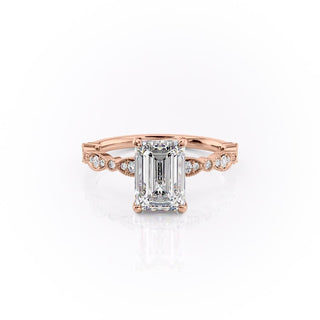 Bague de fiançailles solitaire en moissanite en forme d'émeraude de 1,91 ct