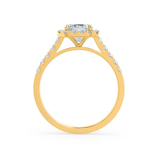 Bague de fiançailles de style halo en moissanite de forme radiante de 0,70 ct