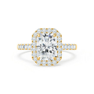 0.70 CT Radiant Shaped Moissanite Halo Style Engagement Ring