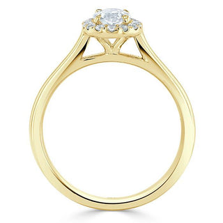 Bague de fiançailles halo en moissanite de forme ovale de 0,75 ct