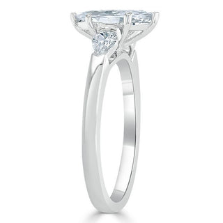 0.75 CT Marquise Shaped Moissanite Three Stones Engagement Ring